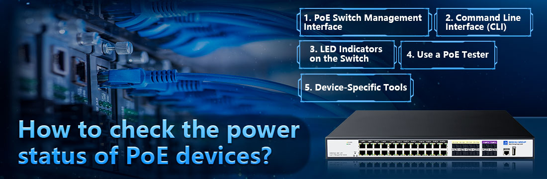 How to check the power status of PoE devices?