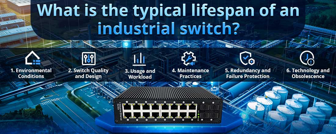 What is the typical lifespan of an industrial switch?