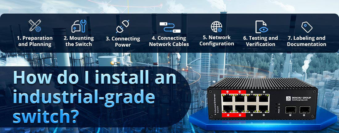 How do I install an industrial-grade switch?