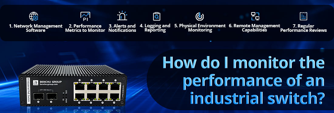 How do I monitor the performance of an industrial switch?