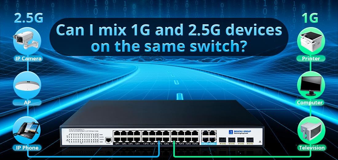 Can I mix 1G and 2.5G devices on the same switch?