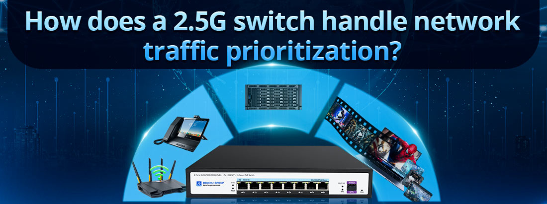 How does a 2.5G switch handle network traffic prioritization?