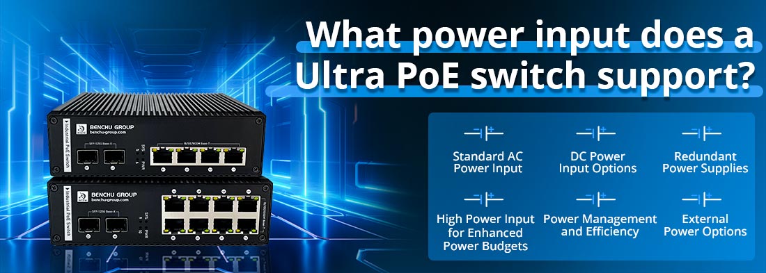 What power input does a Ultra PoE switch support?