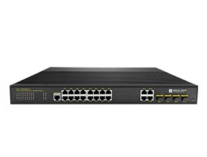 Managed 16 Port Industrial PoE Switch With 4 Gigabit RJ45/SFP Uplink