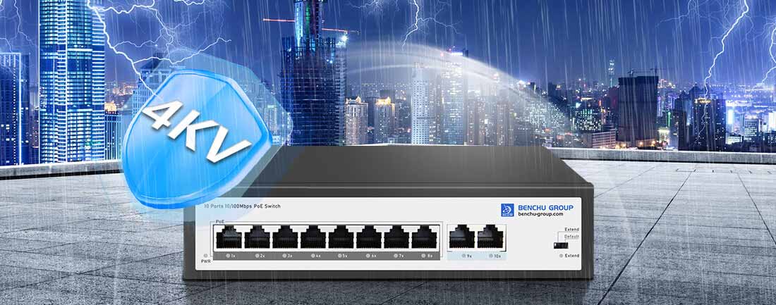 unamanged 8 port poe switch 4kv protection