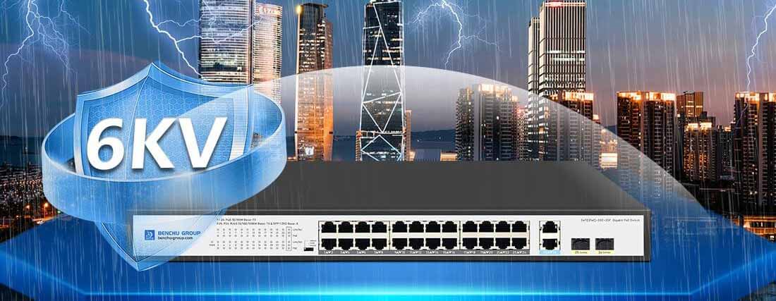 6KV Lightning Protection 24 ports 10/100M PoE switch