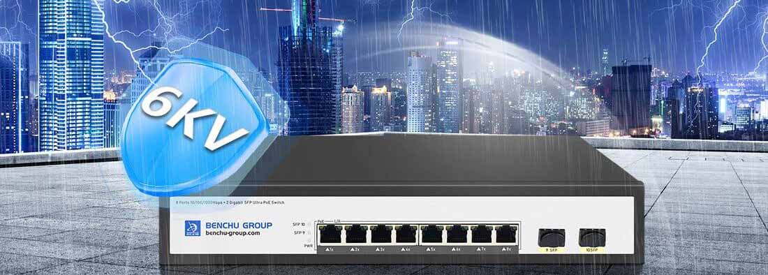 unamanged 8 port gigabit poe switch with 2 sfp ESD 6KV