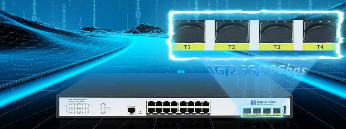 16 port Layer 3 Managed poe switch with 4-10Gb SFP+