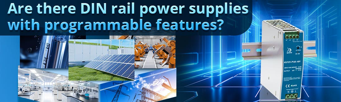 Are there DIN rail power supplies with programmable features?