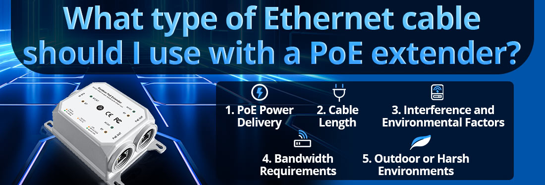 What type of Ethernet cable should I use with a PoE extender?