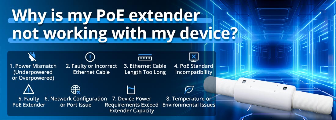 Why is my PoE extender not working with my device?