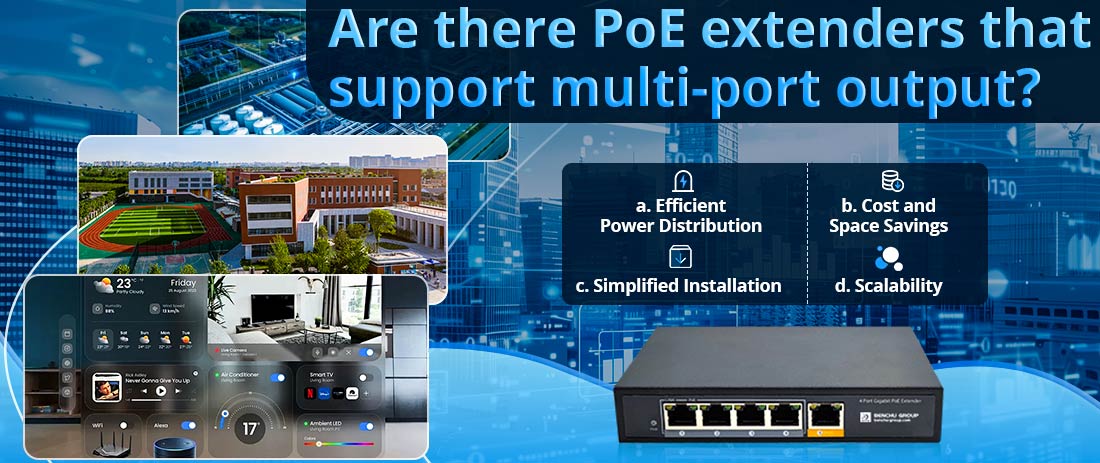 Are there PoE extenders that support multi-port output?