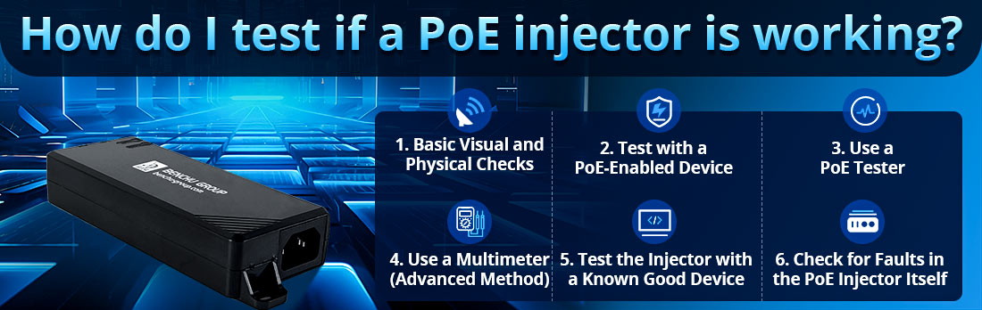 How do I test if a PoE injector is working?